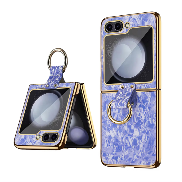 Maska za Samsung Galaxy Z Flip 6 5G Luxurious Shell Pattern ljubičasta - 215549