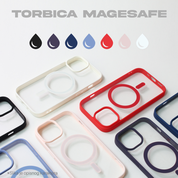 Maska za iPhone 15 Pro 6.1 Magsafe Frame Color bela - 209640