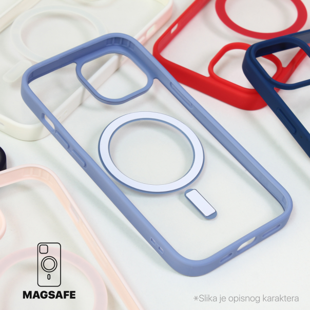 Maska za iPhone 15 Pro 6.1 Magsafe Frame Color bela - 209640