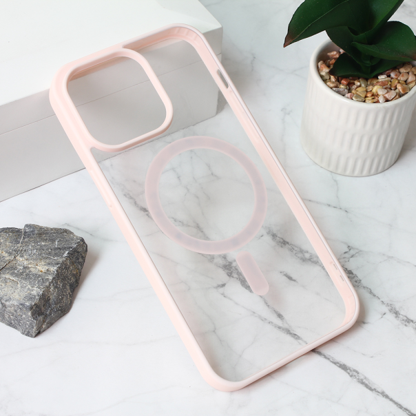 Maska za iPhone 15 Pro Max 6.7 Magsafe Frame Color roze - 209650