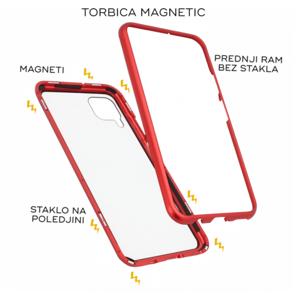 Torbica Magnetic za Huawei P40 Lite/Nova 6 SE crvena - 80617