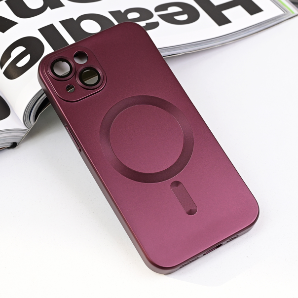 Maska za iPhone 13 6.1 Magsafe Chrome bordo - 218647