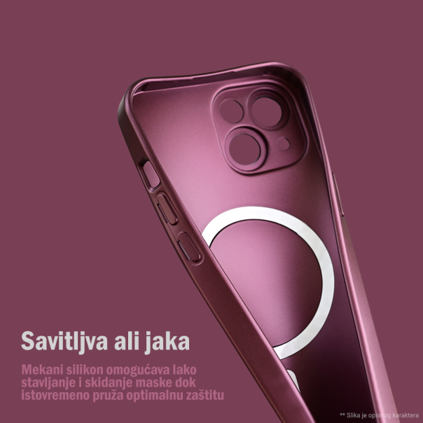Maska za iPhone 13 6.1 Magsafe Chrome roze - 218649