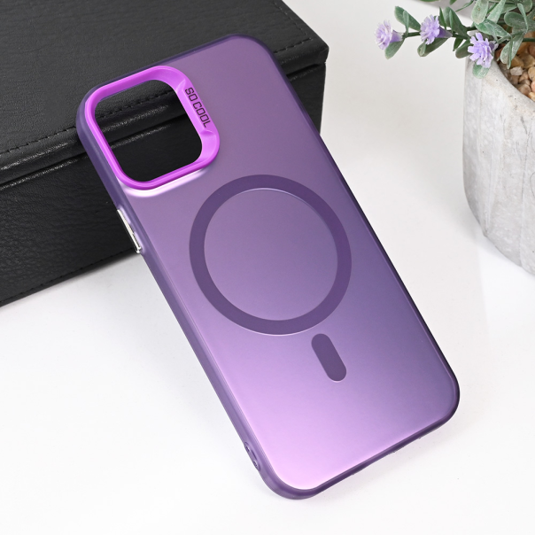 Torbica Magsafe Clear za iPhone 12 6.1 ljubicasta - 215450-1