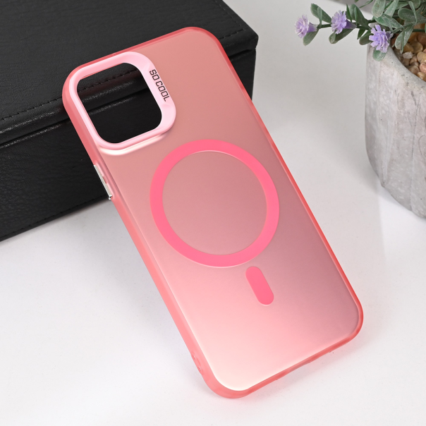 Maska za iPhone 12 6.1 Magsafe Clear roze - 215452-1