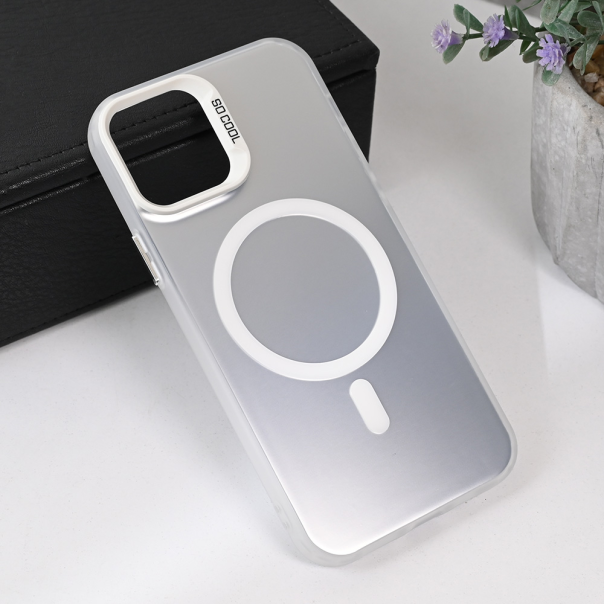 Maska za iPhone 12 6.1 Magsafe Clear srebrna - 215453-1