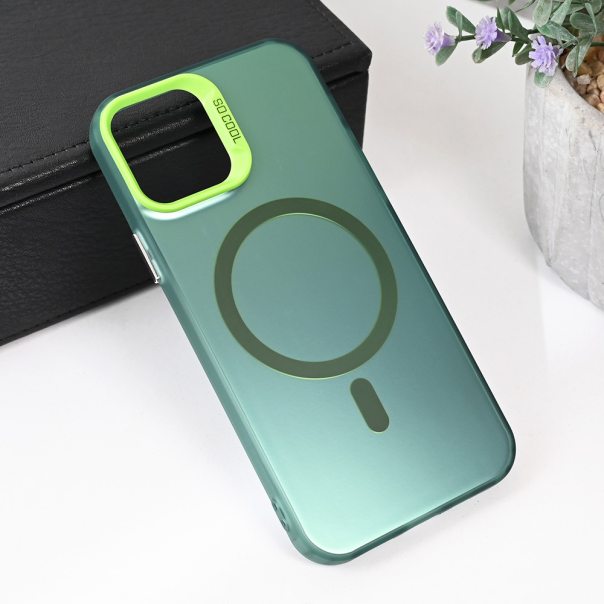Torbica Magsafe Clear za iPhone 12 6.1 zelena - 215454-1