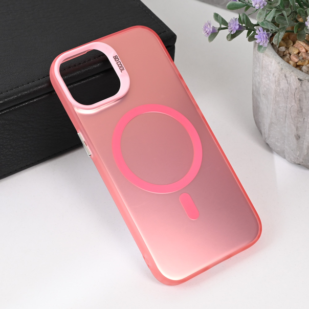 Maska za iPhone 13 6.1 Magsafe Clear roze - 215458