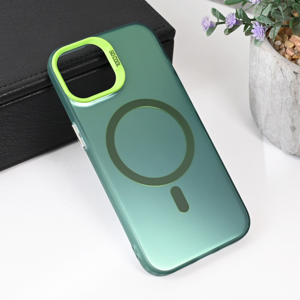 Maska za iPhone 13 6.1 Magsafe Clear zelena - 215460