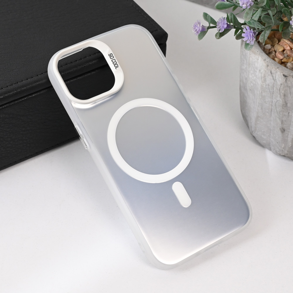Maska za iPhone 14 6.1 Magsafe Clear srebrna - 215470