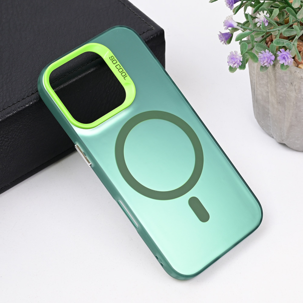 Maska za iPhone 16 Pro 6.3 Magsafe Clear zelena - 218121