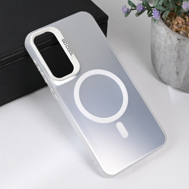 Maska za Samsung Galaxy S23 FE Magsafe Clear srebrna - 215523