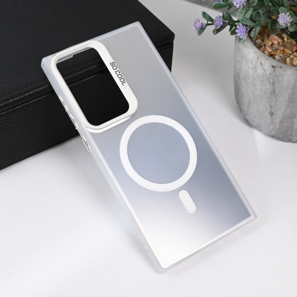 Torbica Magsafe Clear za Samsung S918B Galaxy S23 Ultra srebrna - 215531