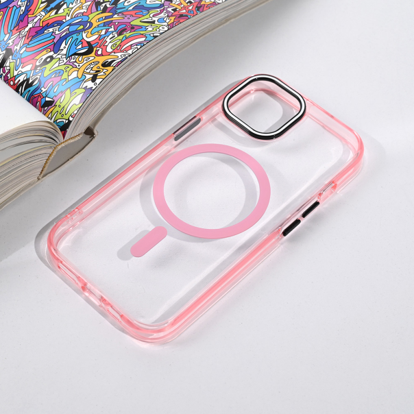Maska za iPhone 15 61 Magsafe Color Pop roze - 223928