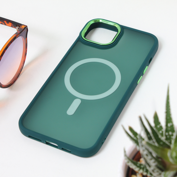 Maska za iPhone 15 Plus 6.7 Magsafe colorful tamno zelena - 209799