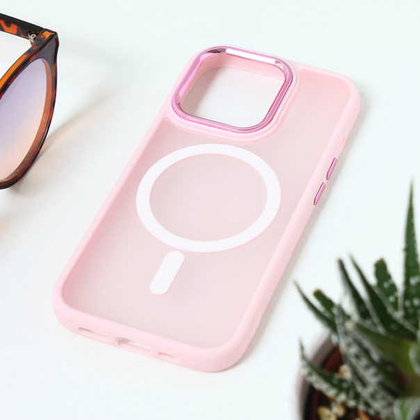 Torbica Magsafe colorful za iPhone 15 Pro 6.1 roze - 209803