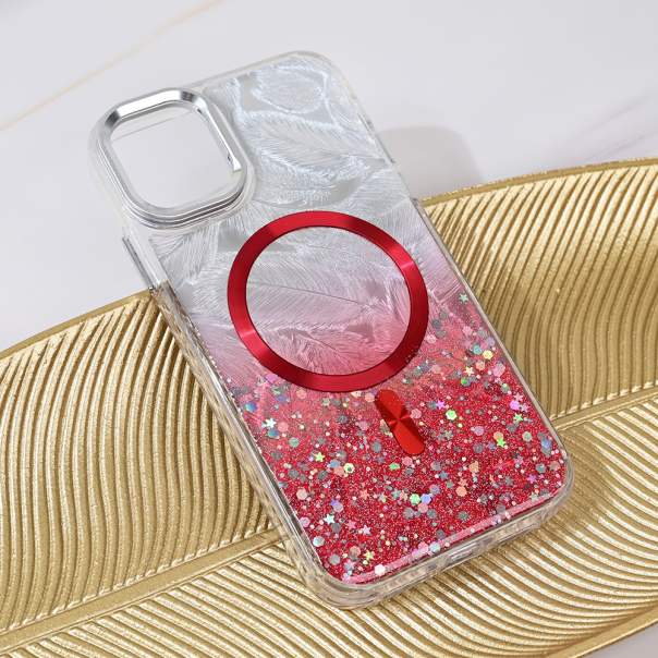 Maska za iPhone 11 6.1 Magsafe Glitter crvena - 216995