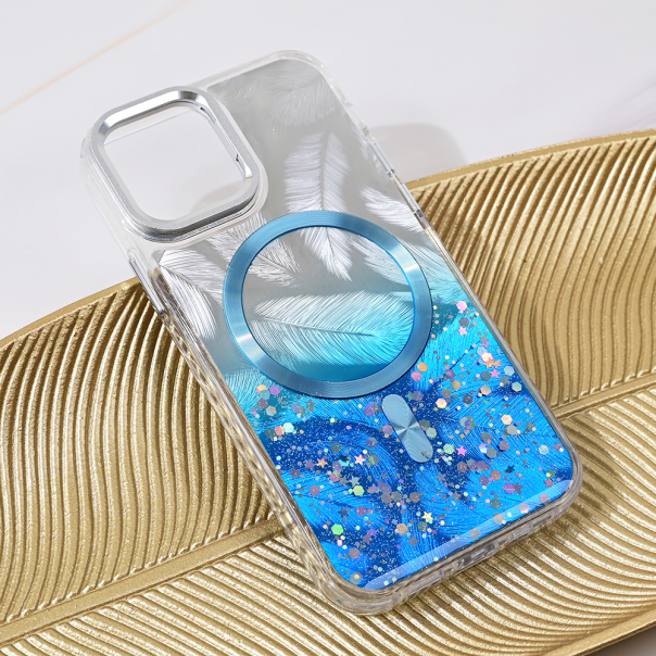 Maska za iPhone 12 6.1 Magsafe Glitter tamno plava - 217001