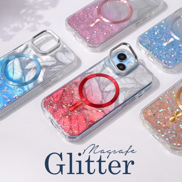 Maska za iPhone 12 6.1 Magsafe Glitter tamno plava - 217001