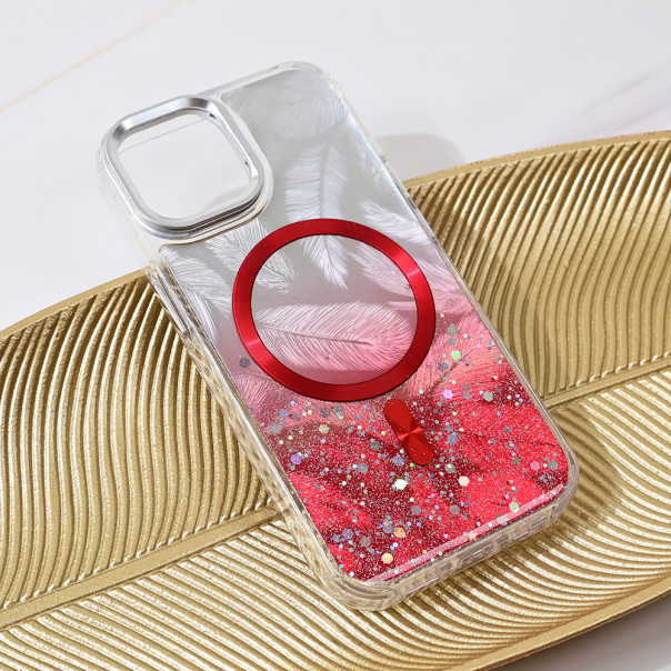 Maska za iPhone 13 6.1 Magsafe Glitter crvena - 217004