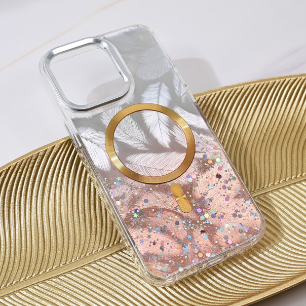 Torbica Magsafe Glitter za iPhone 15 Pro Max 6.7 zlatna - 217023