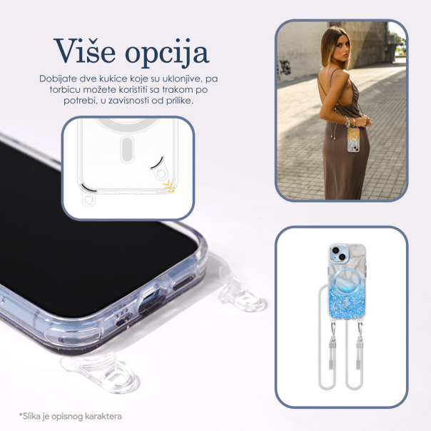 Torbica Magsafe Glitter za iPhone 16 Pro Max 6.9 crvena - 217033