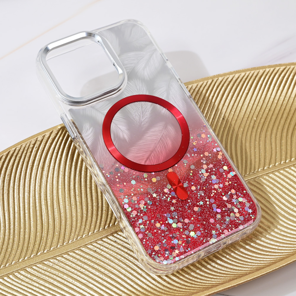 Torbica Magsafe Glitter za iPhone 16 Pro Max 6.9 crvena - 217033