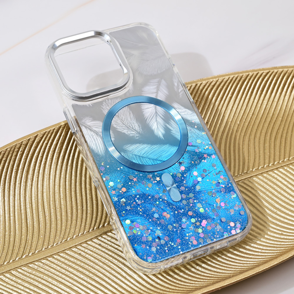 Maska za iPhone 16 Pro Max 6.9 Magsafe Glitter plava - 217032