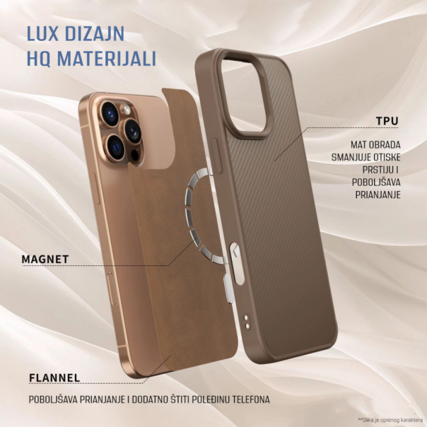 Maska za iPhone 17 Pro Max 69 braon Magsafe Kevlar - 223916