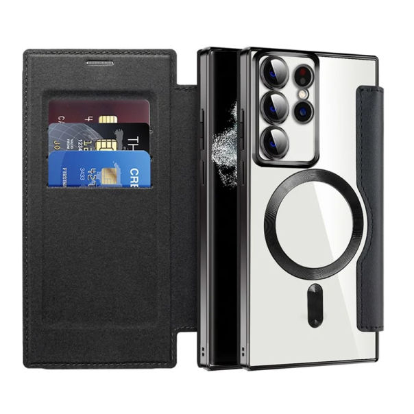 Maska za Samsung Galaxy S22 Ultra Magsafe Lux Bi Fold crna - 220615
