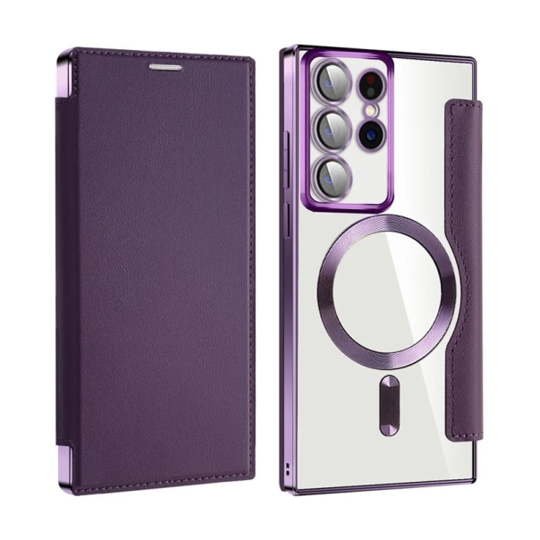 Torbica Magsafe Lux Bi Fold za Samsung S908B Galaxy S22 Ultra ljubicasta - 220619