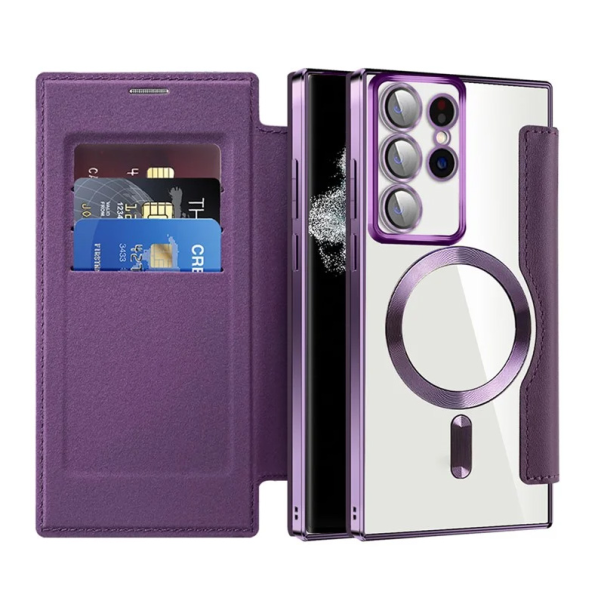 Torbica Magsafe Lux Bi Fold za Samsung S908B Galaxy S22 Ultra ljubicasta - 220619