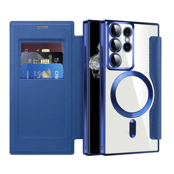 Maska za Samsung Galaxy S22 Ultra Magsafe Lux Bi Fold plava - 220616