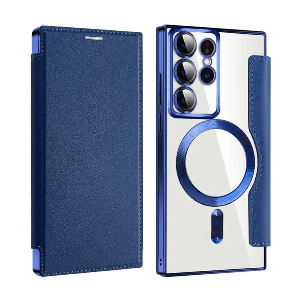 Maska za Samsung Galaxy S22 Ultra Magsafe Lux Bi Fold plava - 220616