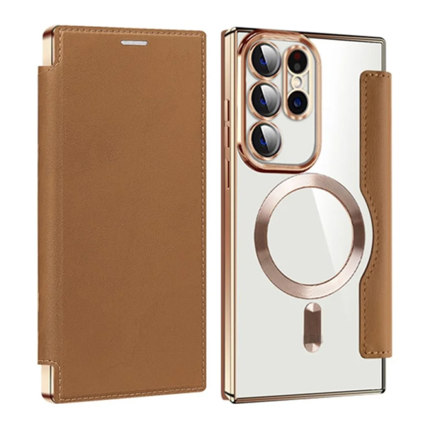 Torbica Magsafe Lux Bi Fold za Samsung S918B Galaxy S23 Ultra braon - 220623