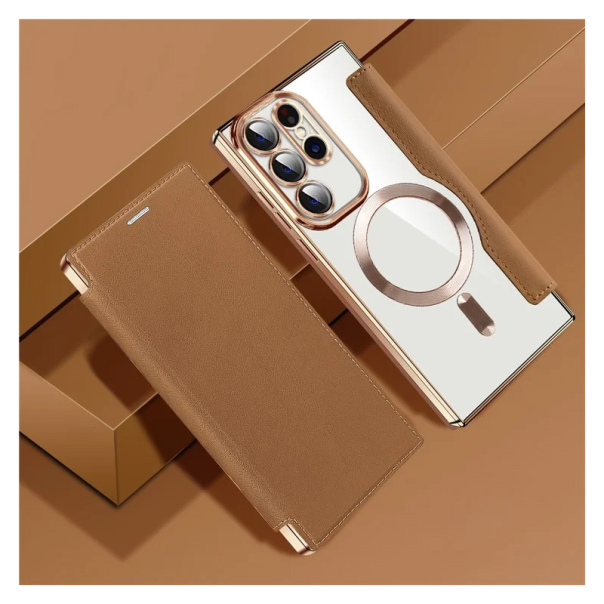 Torbica Magsafe Lux Bi Fold za Samsung S918B Galaxy S23 Ultra braon - 220623