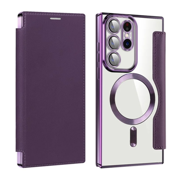 Maska za Samsung Galaxy S23 Ultra Magsafe Lux Bi Fold ljubičasta - 220625