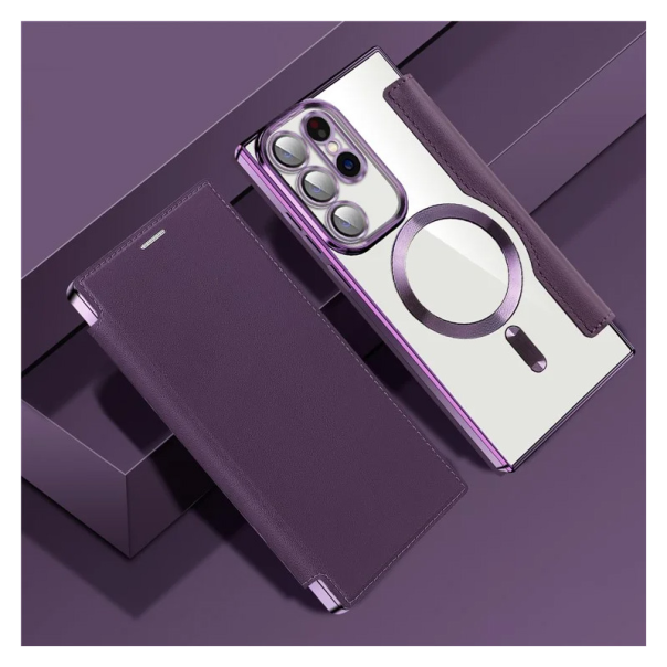 Maska za Samsung Galaxy S23 Ultra Magsafe Lux Bi Fold ljubičasta - 220625