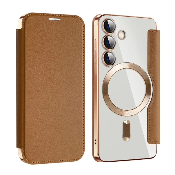 Torbica Magsafe Lux Bi Fold za Samsung S921B Galaxy S24 braon - 220629