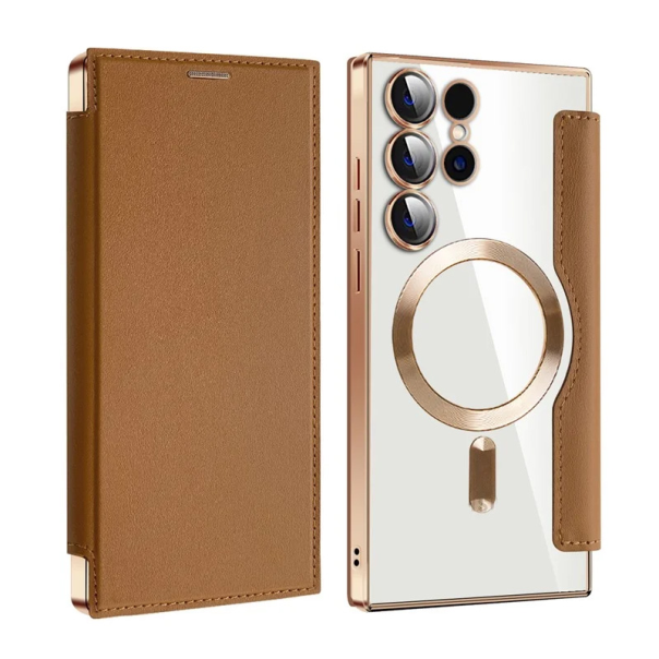 Maska za Samsung Galaxy S24 Ultra braon Magsafe Lux Bi Fold - 220635