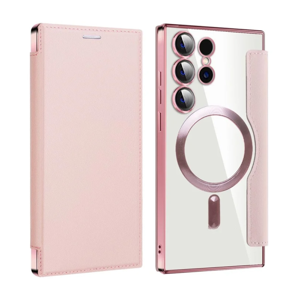 Torbica Magsafe Lux Bi Fold za Samsung S928B Galaxy S24 Ultra roze - 220638