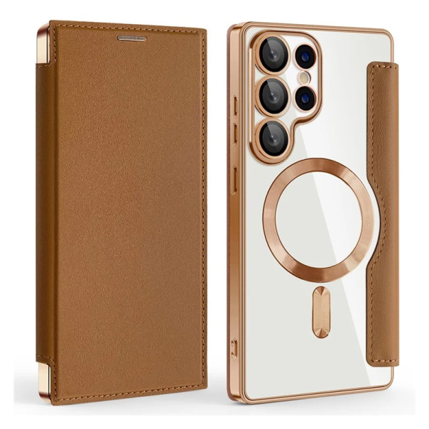 Torbica Magsafe Lux Bi Fold za Samsung S938B Galaxy S25 Ultra braon - 220647