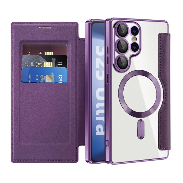 Torbica Magsafe Lux Bi Fold za Samsung S938B Galaxy S25 Ultra ljubicasta - 220649