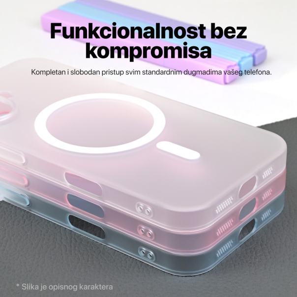 Torbica Magsafe Matte PC za iPhone 16 Pro Max 6.9 roze - 218643