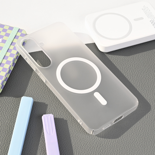 Torbica Magsafe Matte PC za Samsung S936B Galaxy S25 Plus bela - 220278