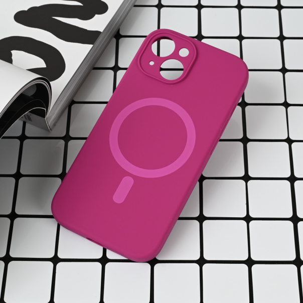 Maska za iPhone 15 6.1 Magsafe Pure color tamno pink - 221686