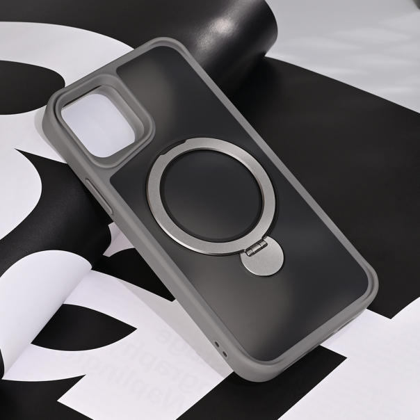 Maska za iPhone 12 6.1 Magsafe Ring Stand siva - 216961