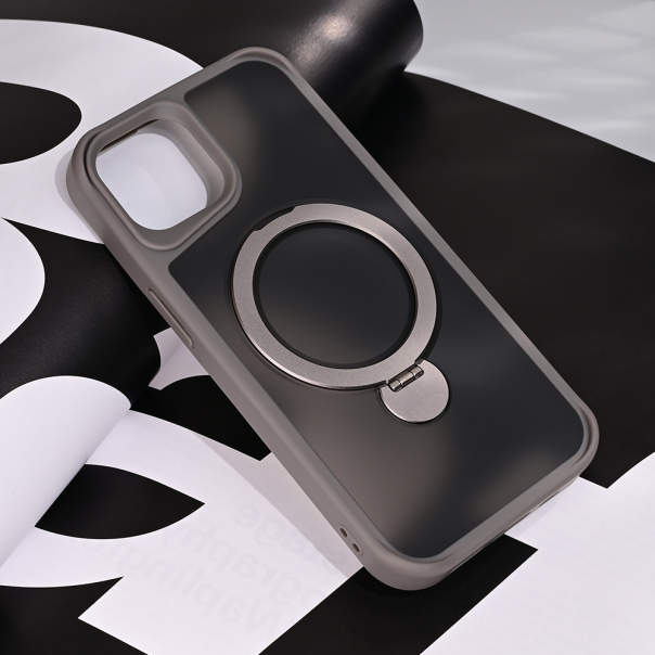 Maska za iPhone 14 6.1 Magsafe Ring Stand siva - 216971