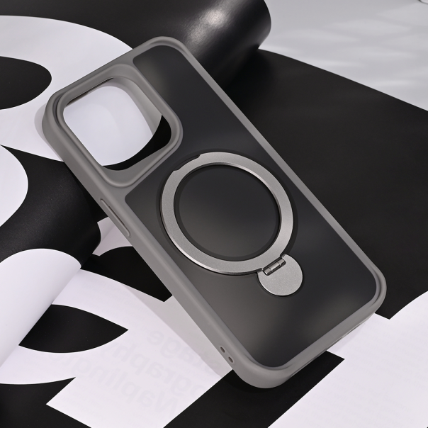 Torbica Magsafe Ring Stand za iPhone 15 Pro 6.1 siva - 216977