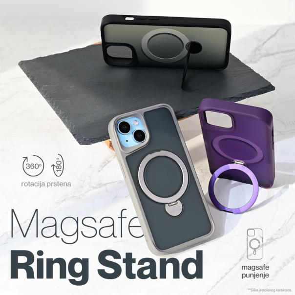 Torbica Magsafe Ring Stand za iPhone 16 Pro Max 6.9 ljubicasta - 216991